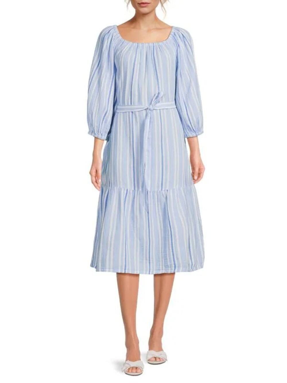 Tommy Bahama Island Gauze Villa Solstice Belted Midi Dress New Size Small